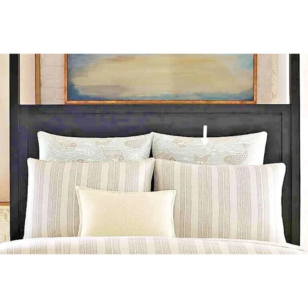 Koi Fish European Euro Pillow Sham Blue Sea Beach Summer Home Coastal Dorm Room